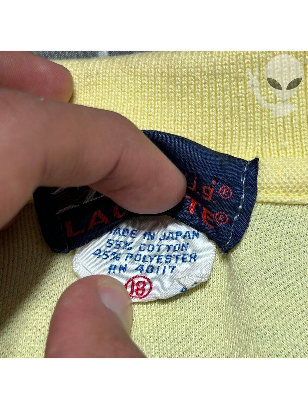Vintage Izod Lacoste Polo Shirt Boys 18 Fits Mens S Yellow Cotton Blend Japan - Picture 2 of 8